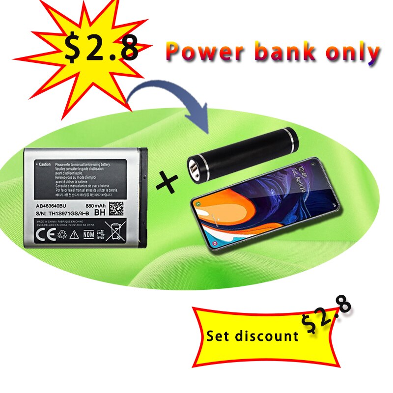 AB483640BU Battery For Samsung GT-C3050C GT-S7350C SCH-F619 GT-C3050 SGH-F110 SGH-F118 SGH-E740 SGH-L600 800mAh + Free Cable