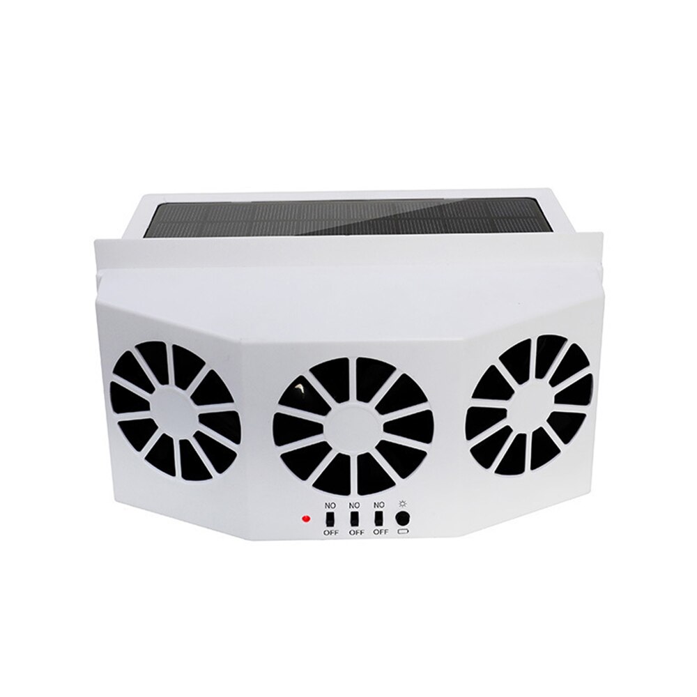 Solar Powered Car Cooling Fan Front/Rear Window Radiator Exhaust Fan Auto Air Vent Conditioning Cooler Cooling System for Cars: White 3 Fan