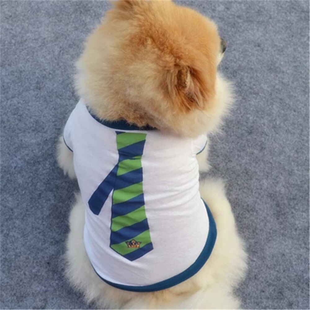 Huisdier T-shirt Schattige Puppy Kleding Mode Hond Das Patroon Blauw Maat S