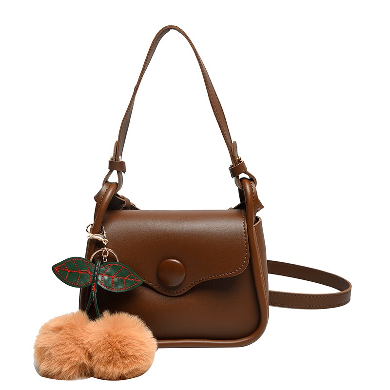 Hocodo Effen Kleur Pu Lederen Schoudertas Mode Crossbody Tassen Vrouwelijke Dames Messenger Crossbody Zomer Vrouwen Handtas: Brown