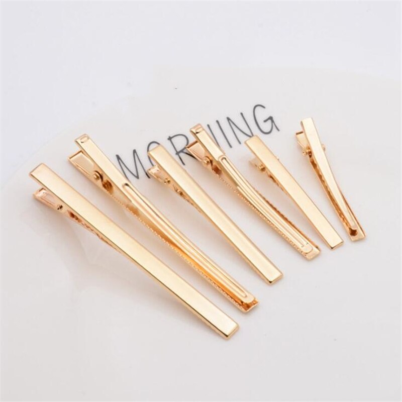 10pcs 5mm Width Gold Metal Alligator Single Prong Hair Clips Teeth Hairpins For DIY Bows Jewelry Making Accessories Women Girl: KC Gold / 80mm