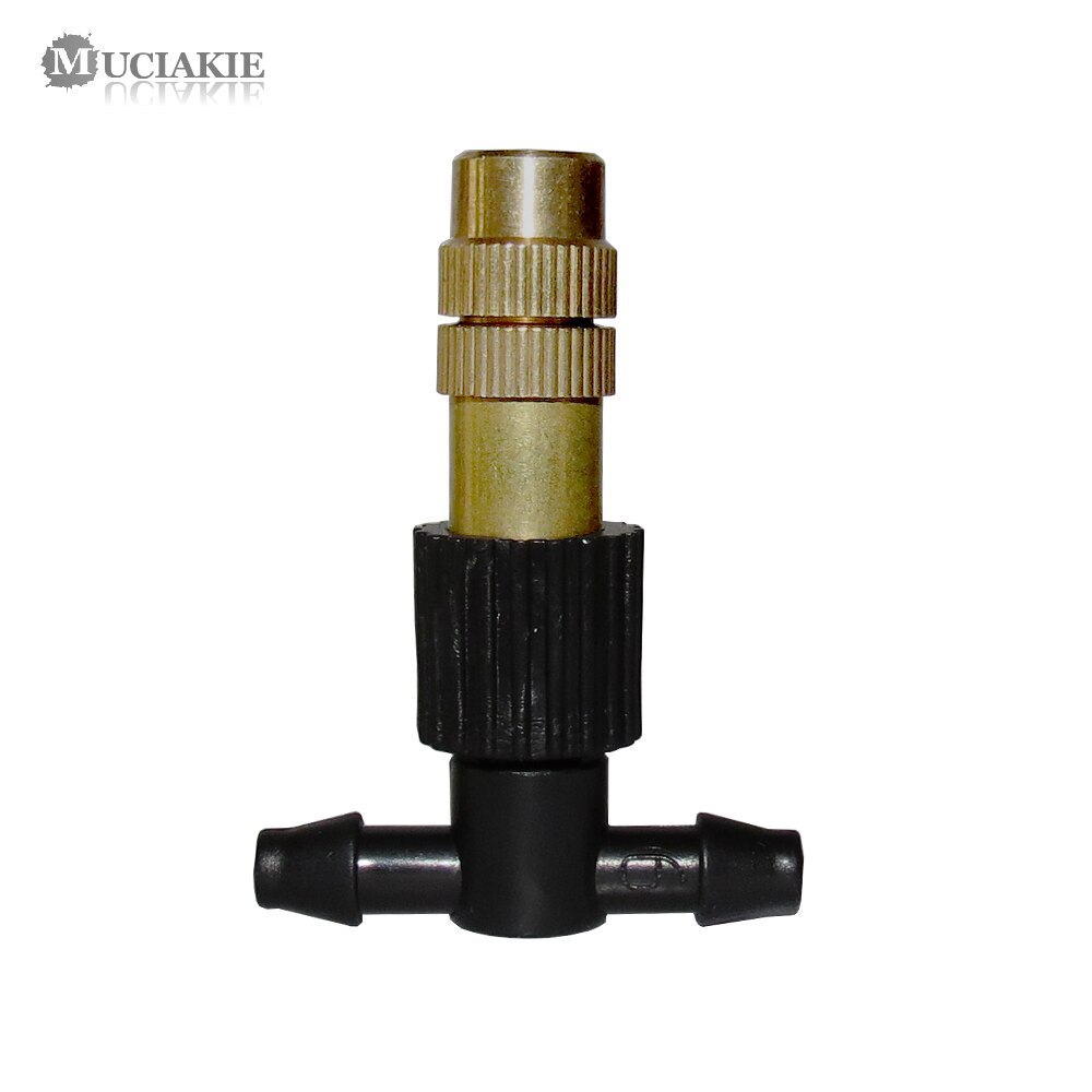 15-250PCS Adjustable Copper Misting Nozzle w/ 4/7mm Plastic Tee Connector Brass Watering Irrigation Sprinkler Cooling Nozzle