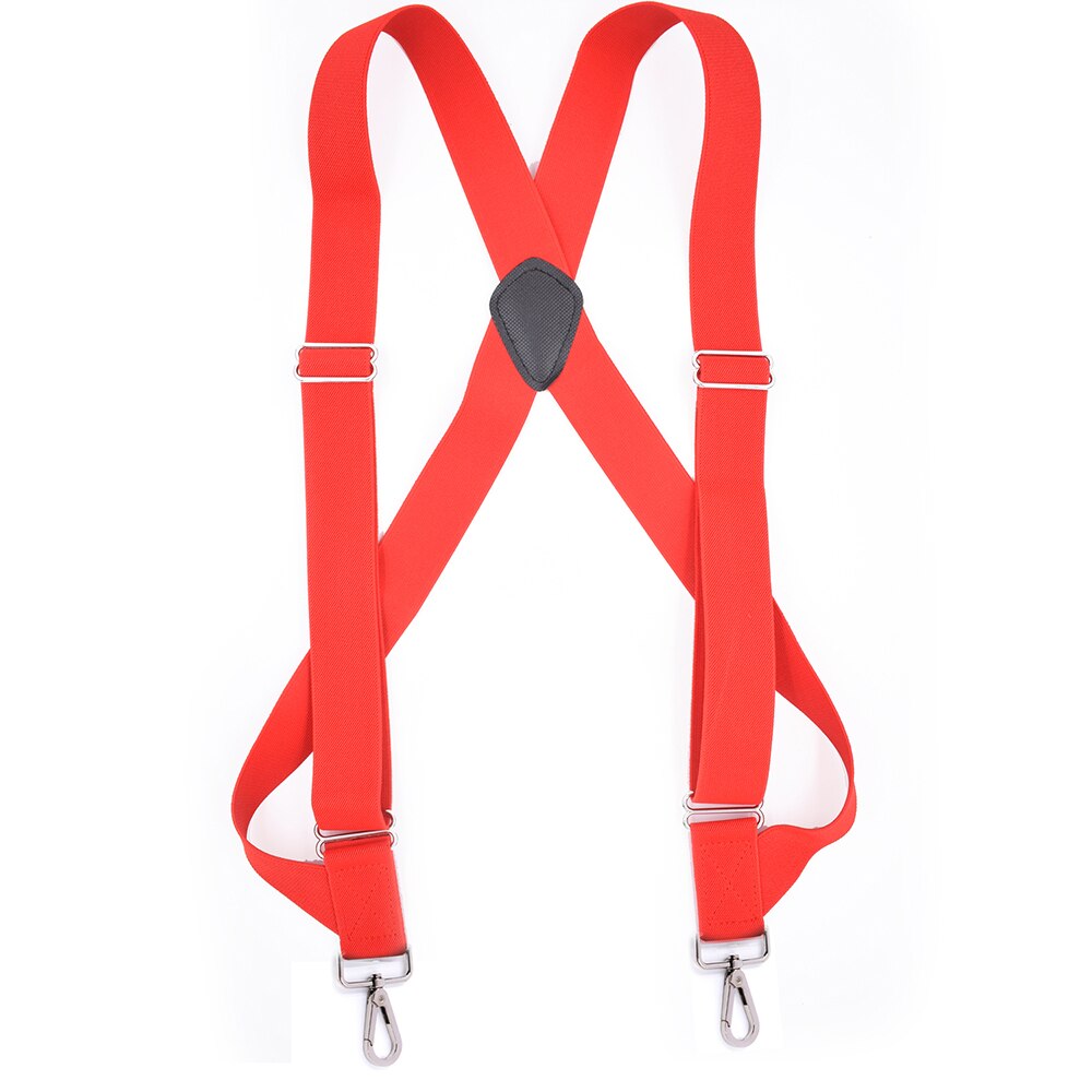 Mannen Zware Trucker Bretels 3.5Cm Breed X-Back Met 2 Side Clip Swivel Haken Verstelbare Elastische big Tall Broek Bretels: Rood