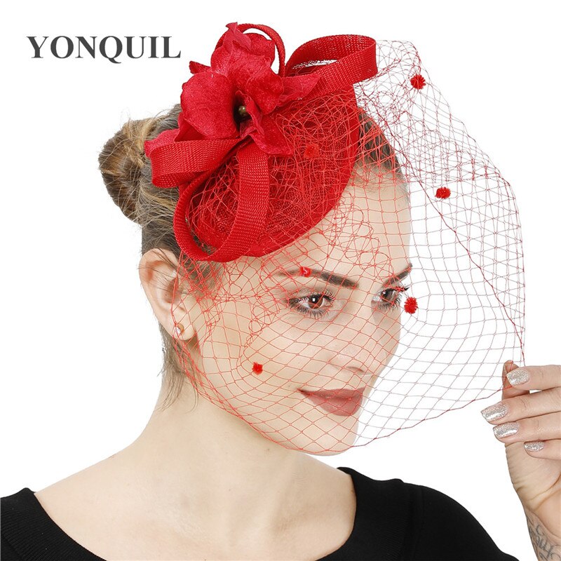 Charmant Bloem Bruid Bruiloft Hoed Fascinators Mesh Party Vrouwen Haar Accessoires Formele Jurk Gelegenheid Hoedenzaak Cap Hoofdband