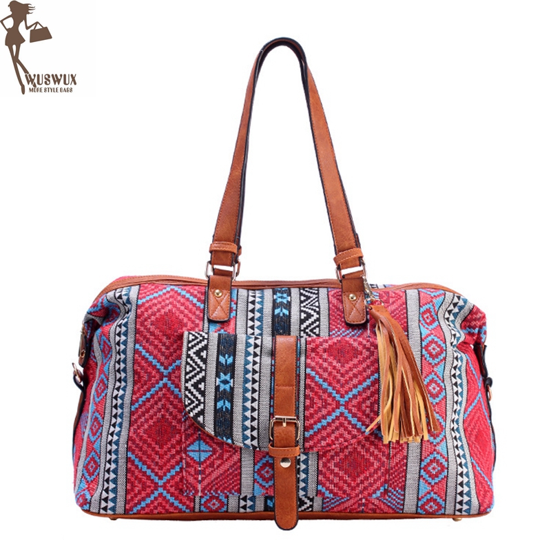 mode High-end Jacquard reistas canvas bagage tas vrouwen reistassen toevallige plunjezak verpakking cubes goede