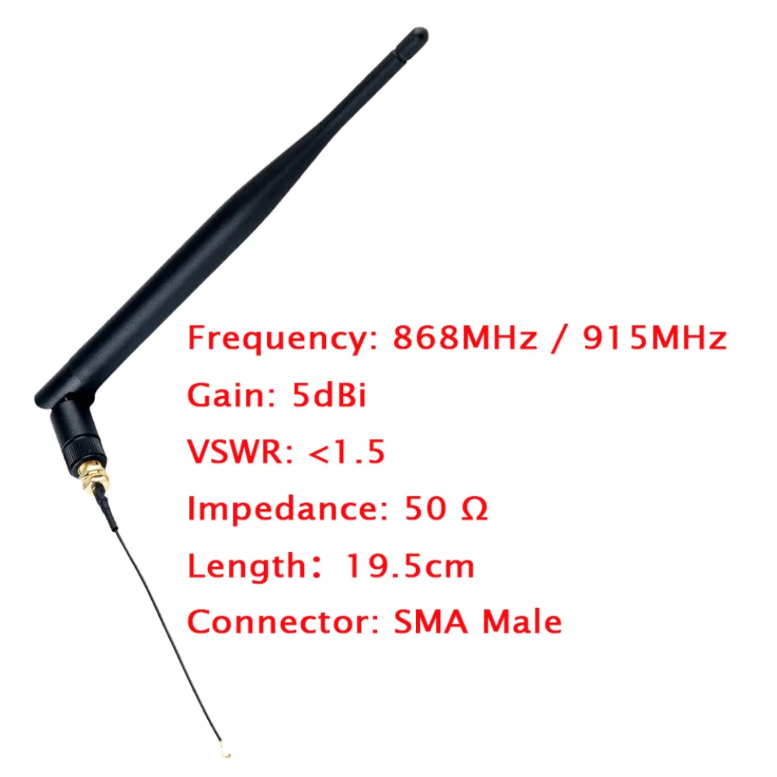 LoRa-Antenne 868 MHz / 915 MHz 5 dBi SMA-Stecker mit Verlängerungskabel omnidirektional für Meshtastic LoRa 32 V3 LoRaWAN 4 Stück
