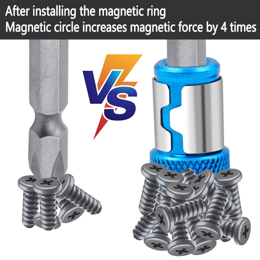 1pc legeret stål universal aftagelig magnetizer ring magnetisk stål skruetrækker bit multifunktionelle værktøjer magnetizer ring