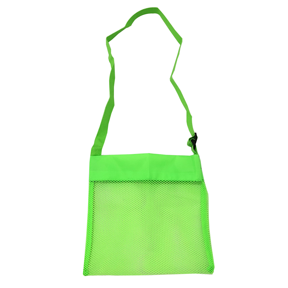 Lichtgewicht Mesh Tas Grote Capaciteit Vrouwen Messerger Zakken Speelgoed Tool Storage Collection Pouch Tote Mom Kids Baby Beach Bag: Green