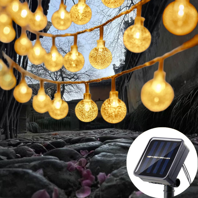 Solar Crystal Globe LED String Lights LED 8 Lighting Modes IP65 Fairy Light Christmas Garland For Garden Party Decor 1pc: changeable / 6-10W
