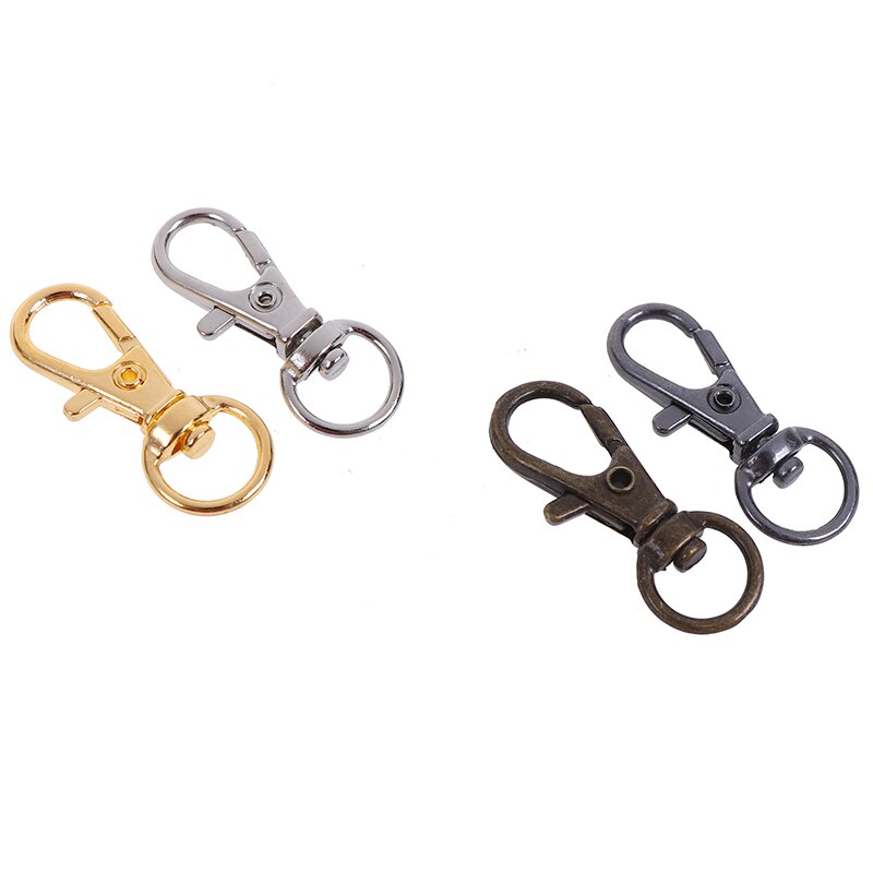 10 teile/los Tasche Schnallen Hummer schwenken Keychain Abzug Clips schnappen Haken Schlüsselring Halfter Schmuck Zubehör