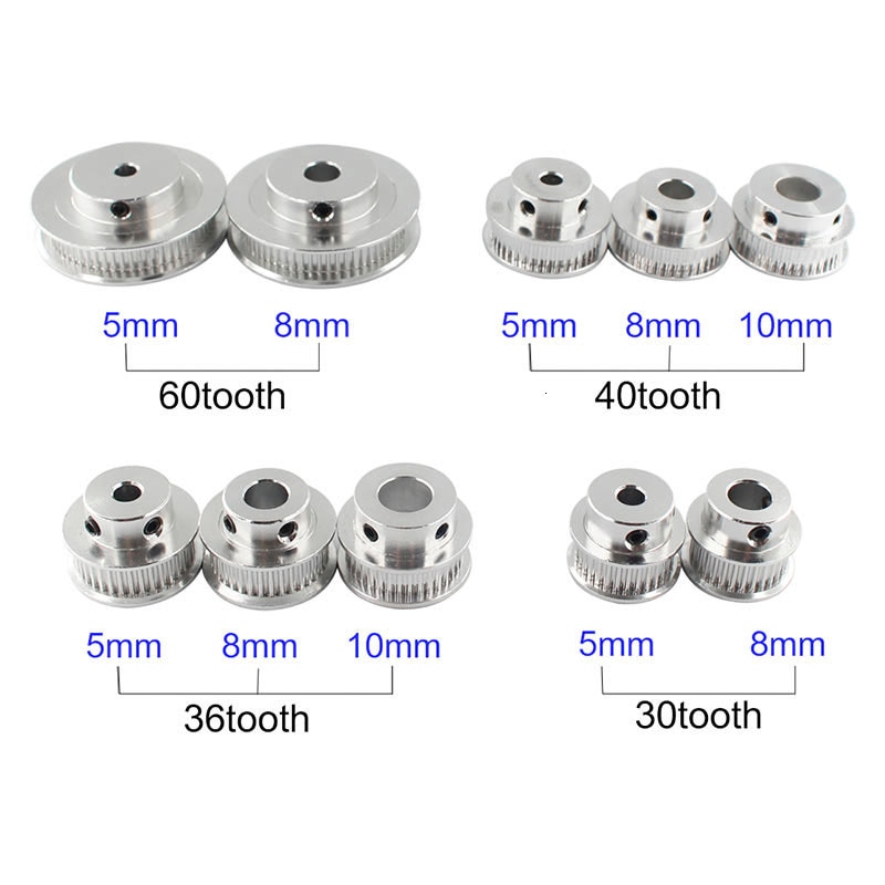 GT2 poulie 30 36 40 60 dents 60 T 5mm alésage GT2 poulie de distribution pour Reprap 3D imprimante pièces gt2 poulie 60 dents
