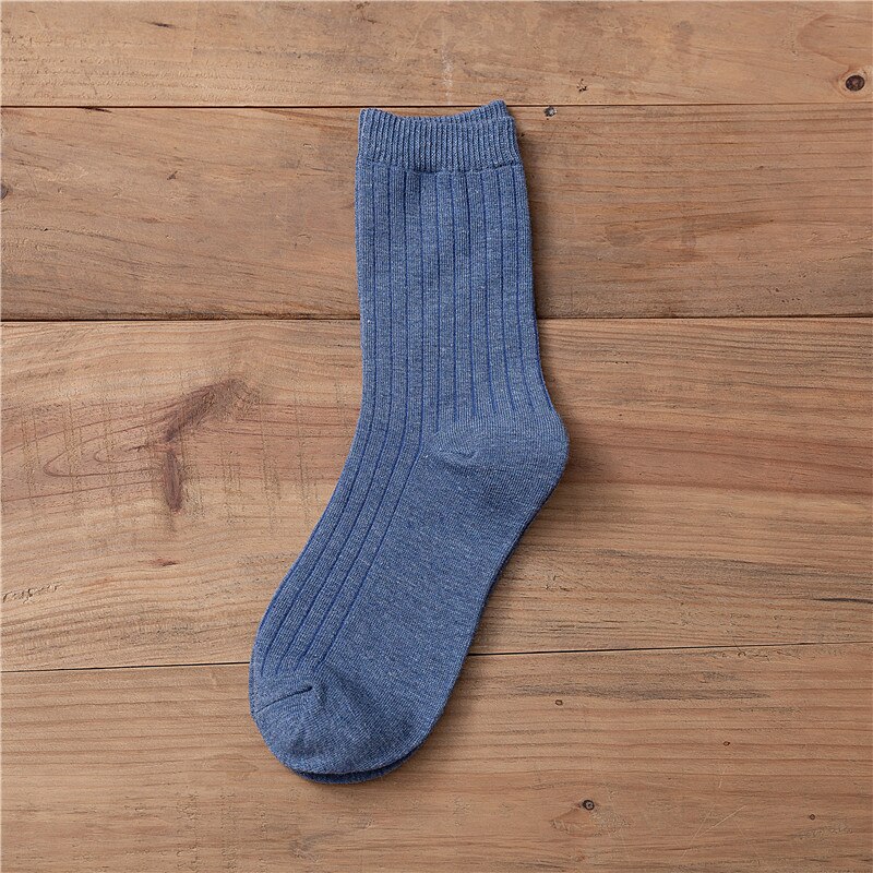 Japanese Loose Socks High School Girls Harajuku Socks Solid Colors Needles Knitting Striped Cotton Socks Women yellow blue black: AC01-5