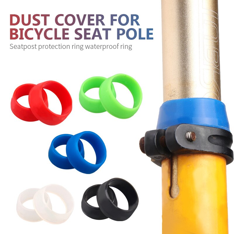 MTB Bicycle Road Bike Seat Post Rubber Ring Dust Cover Silicone Waterproof Protector Bike Seatpost Protector Cycling Accessories