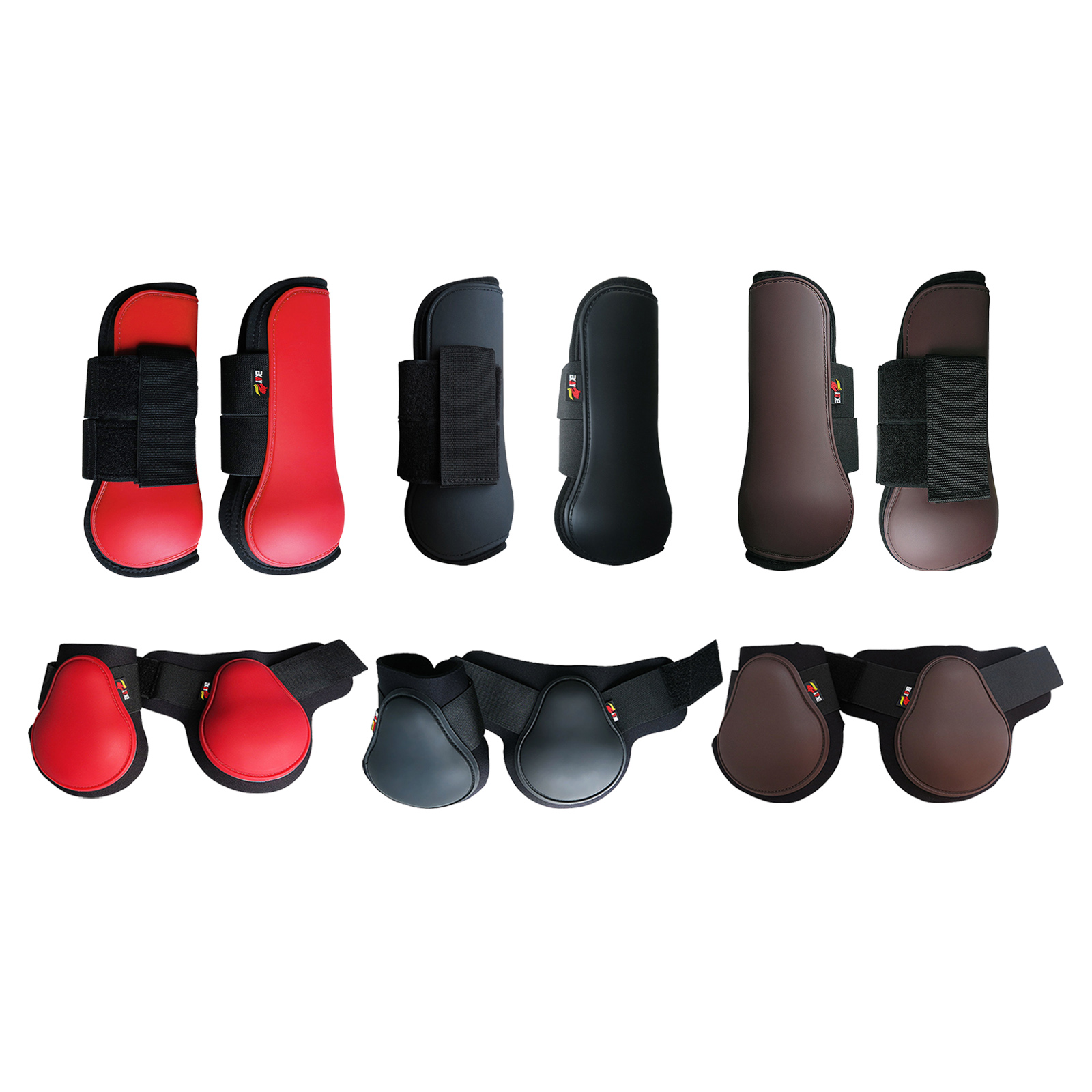 1 Pair Horse Support Boots, PU Secure Leg Protection Horse Tendon Boots Neoprene Soft Liner Equestrian Equipment