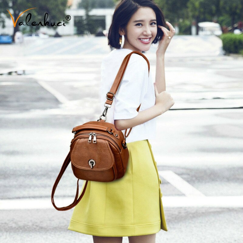 Dames leren handtas, mooie kleine tas, crossbody, casual schoudertassen voor vrouwen, eenvoudige messenger portemonnee, mochilas mujer