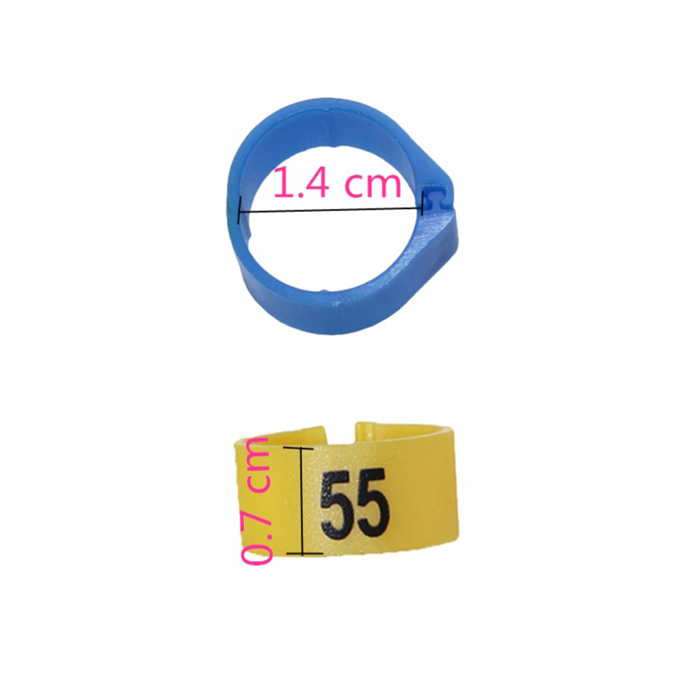 14Mm Vogel Plastic Clip Ringen Duif Gekleurde Voet Ring No.1-100 Voor 10 Kleuren Dier Carrying Levert Duif gekleurde Voet Ring