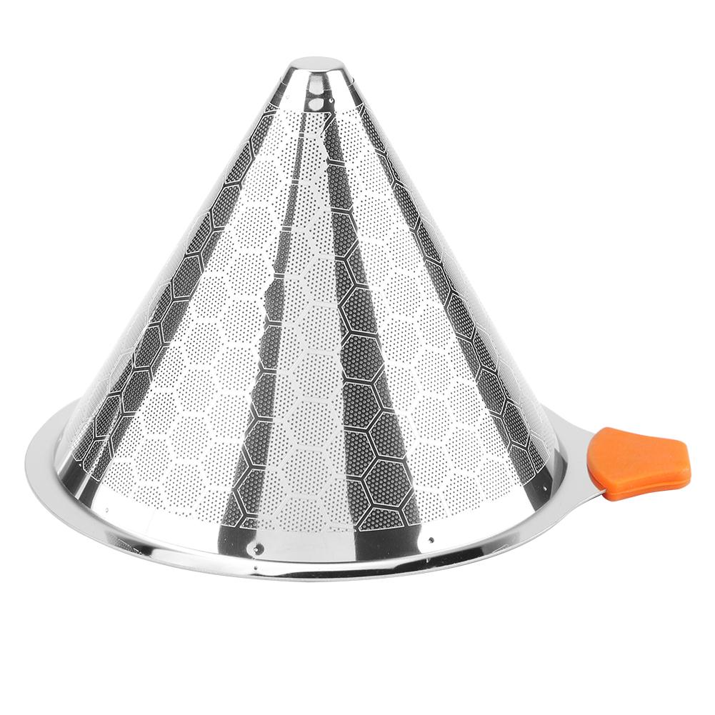 Genanvendeligt kaffefilter rustfrit stål metalnet tragtkurve drif kaffefiltre drypper  v60 dryp kaffefilterkop