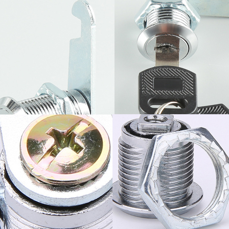 Klassisk sikkerhetslås metall sylinder skap skap kamlås med nøkler sikkerhetspostkasselås skuff 16mm/20mm/25mm/30mm