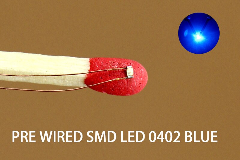 C0402 40pcs Pre-soldered micro 0.1mm Copper Wired 0402 SMD Led Light Different Colors RED ORANGE BLUE YELLOW GREEN: Blue