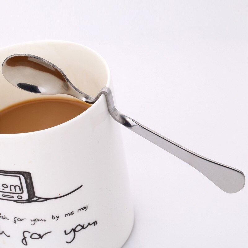 BalleenShiny-cucharas de mango largo y suspensión de acero inoxidable, cucharón de condimentos, cuchara de torsión colgante, taza de café y postre: T2 Small