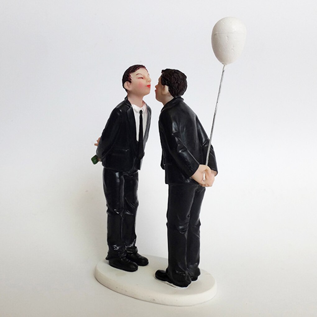 Reusable Romantic Black Groom Bride Marry Resin Figurine Wedding Cake Topper Wedding Decoration Baking Decor Tools: NO16