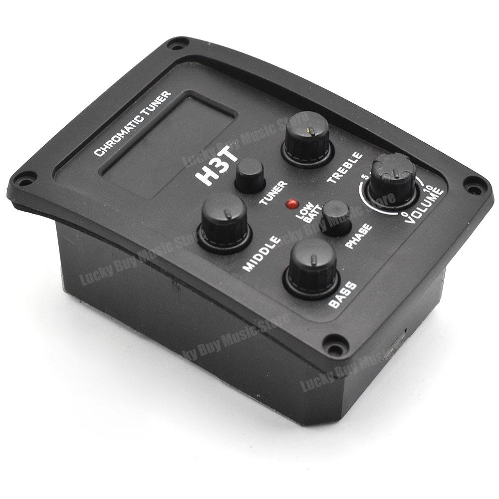 Gitaar Pick-Up 3 Bands Akoestische Gitaar Preamp Eq Tuner Piëzo Voor Akoestische Gitaar