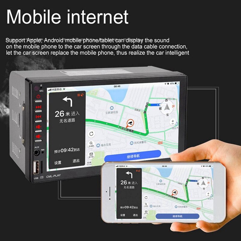 7inch Car Stereo 2 Din HD Bluetooth MP5 Video Digital Player Support D-Bus Mirror Link Wireless Remote Control Hands Free Multim