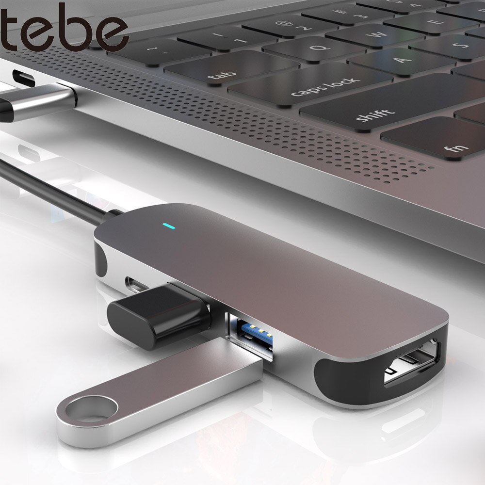 Tebe 4 In 1 Usb C Hub Type-C Tot 4K Hdmi USB3.0 Pd Type C Docking Station voor Macbook Pro/Air Huawei Samsung Usb C Splitter Hub