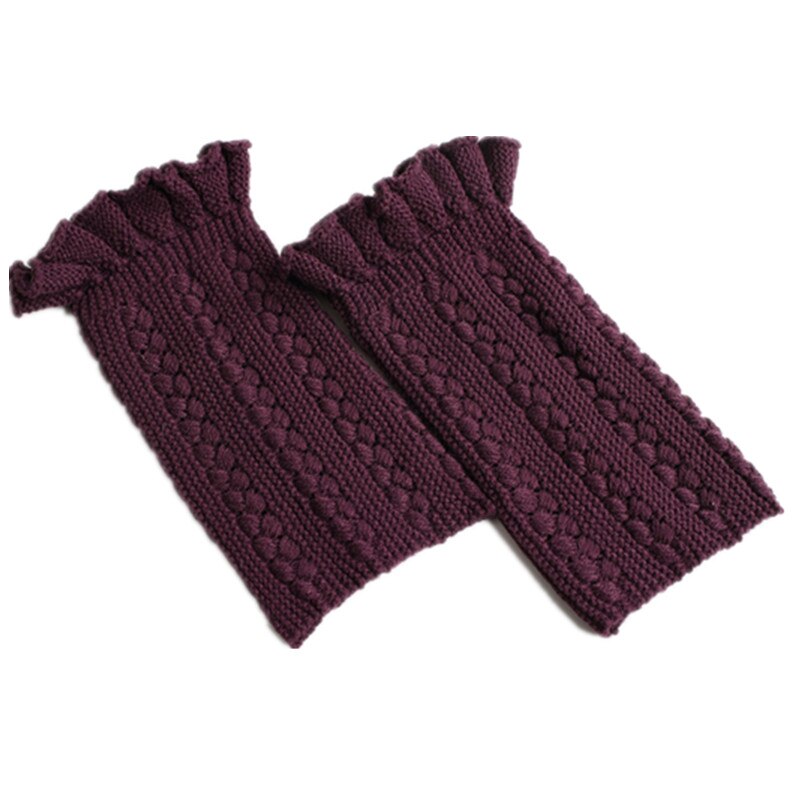 Women Knit Leg Warmers Ladies Bud Boot Cuffs Boots socks Boot Cuffs Gaiters Toppers Beenwarmers Warm Legwarmers: purple