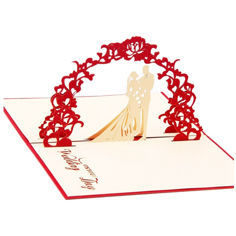 3D pop up tarjeta de cumpleaños postal tarjeta de boda amor tarjeta conmemorativa matrimonio amor