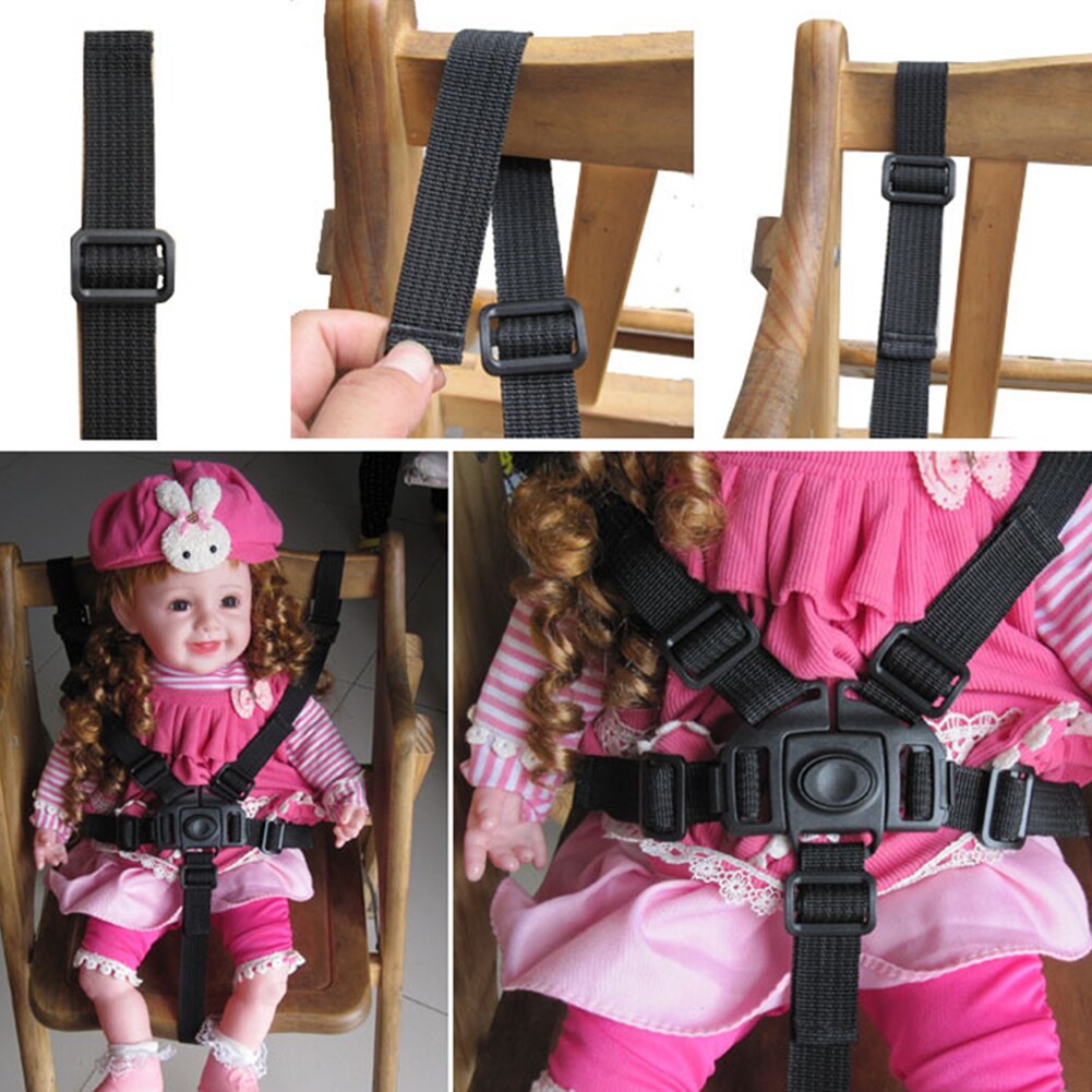 Cintura di sicurezza per seggiolone universale a 5 punti per passeggino passeggino per bambini cinture per passeggini sedili carrozzina per bambini S7E9