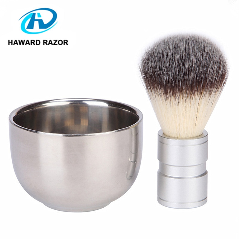 Haward syntetisk (nylon) hår barberkost herre skjegg børste metall håndtak barberskum børste barber barber barber børste