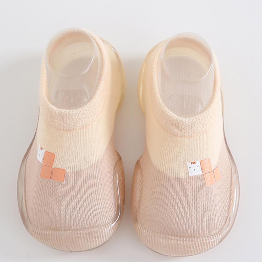 Baby toddler Shoes Cute Summer Baby Rubber Sole Anti Slip Socks Low-Cut Breathable Prewalker Shoes Color matching is interesting: Skin Light Pink / 14