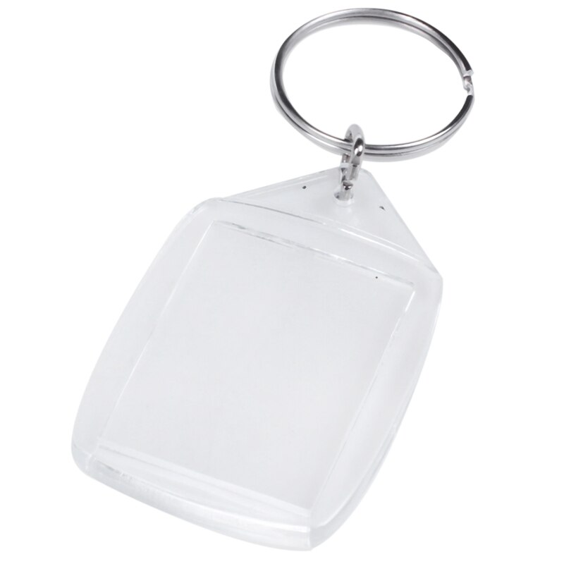 50x Clear Acrylic Plastic Blank Keyrings Insert Passport Photo Keychain Keyfob: Default Title