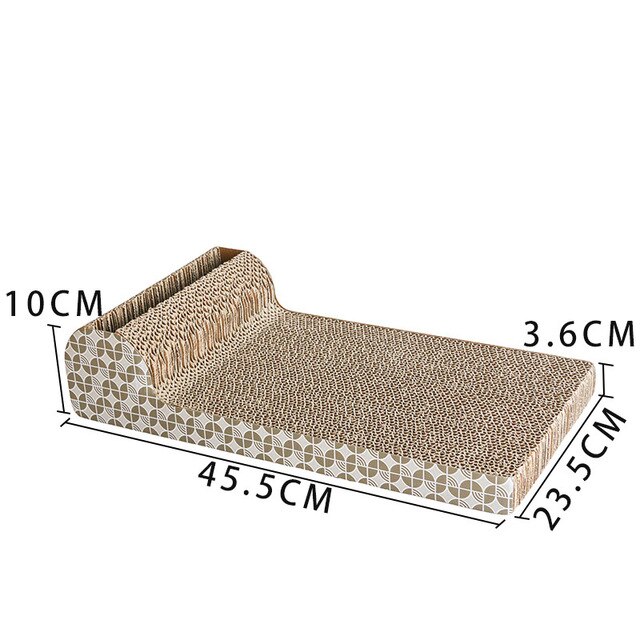 Corrugated Cat Scratch Paper Board Cardboard Catnip Pad Grinding Nails Claw Interactive Protect Furniture Kitten Scratcher Toy: Bed With Bell