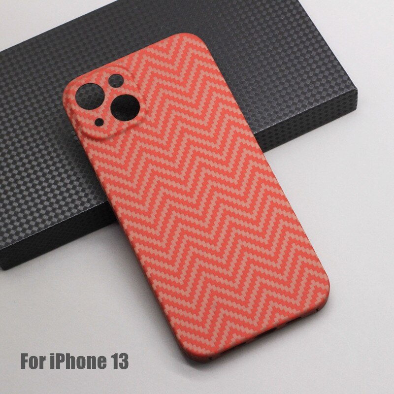 Amstar Orange-rot carbonfaser-handyhülle für iphone 13 Profi max, ultradünne linsenabdeckung aus aramidfaser, iphone 13 Profi handyhülle: Iphone 13
