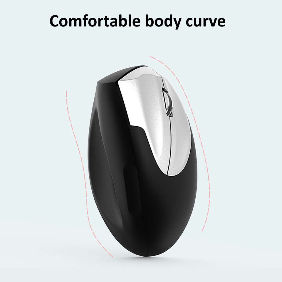 Hkxa trådløs mus vertikal spillmus usb-datamus ergonomisk stasjonær oppreist mus 1600 dpi til pc bærbar pc kontor hjemme
