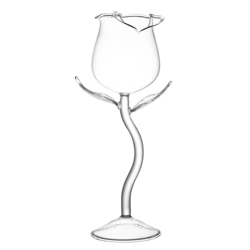 Fancy Red Wine Goblet Wine Cocktail Glasses 100ml Rose Flower Shape Wine Glass P HX6D: Default Title