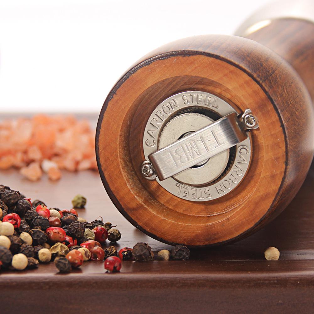 Wood Salt and Pepper Grinder - Wooden Mills, Gourmet Precision Mechanisms and Premium Sea Salt &amp; Peppercorns