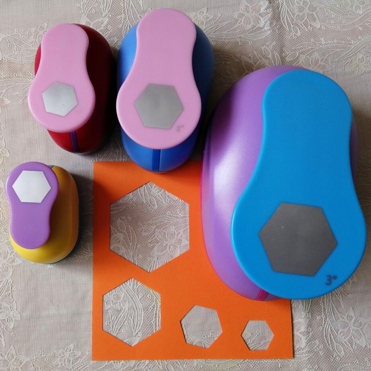 Fri skepp hexagon hålslag set geometri stans hantverk klippbok papper stansare graf formade slag