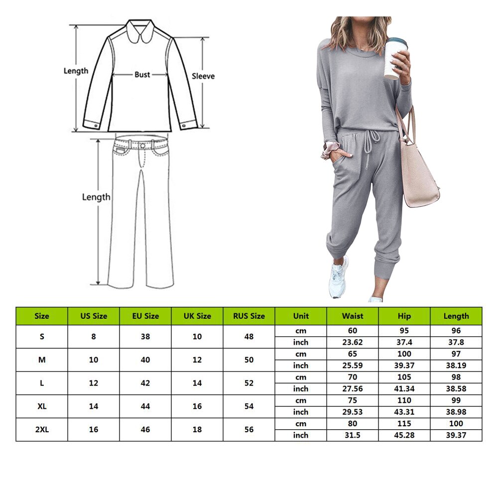 Chándal rosa para mujer, conjunto de 2 Uds., jerséis de cuello redondo, sudadera, pantalones de chándal, traje de manga larga liso, ropa deportiva informal,