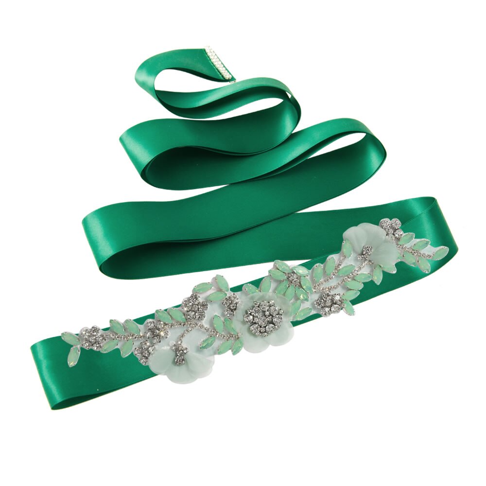 Cinturón de novia OLOMLB, brillante correa de diamantes de imitación, cinturón de novia con diamantes dorados, cinturón de boda, cinturón con cristales, faja de boda, fajín de flores dorado B: Default Title