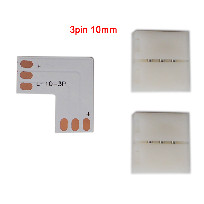 10 stk 2 pin 3 pin 4 pin 5 pin 6 pin l form led stik til tilslutning af hjørne retvinklet rgb rgbw rgbww 2811 2812 5050 led strip: 3 pin 10mm sæt