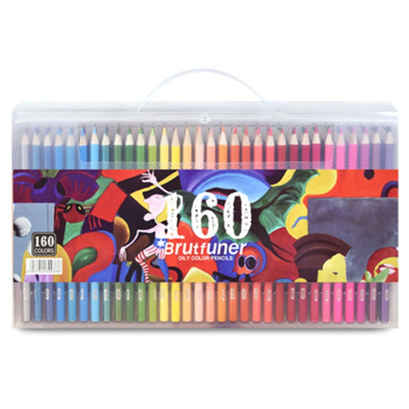 Akvarelblyanter olieagtige farvede blyanter sæt til kunststuderende fagfolk 48/72/120/150/160/180 farver: 160 fedtede blyanter
