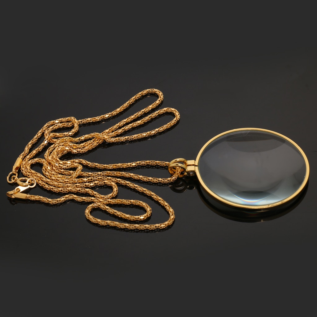 Monokellinshalsband med 6x förstoringsglas förstoringskedja glashänge ögonlupp hängande ornament smyckesverktyg och utrustning
