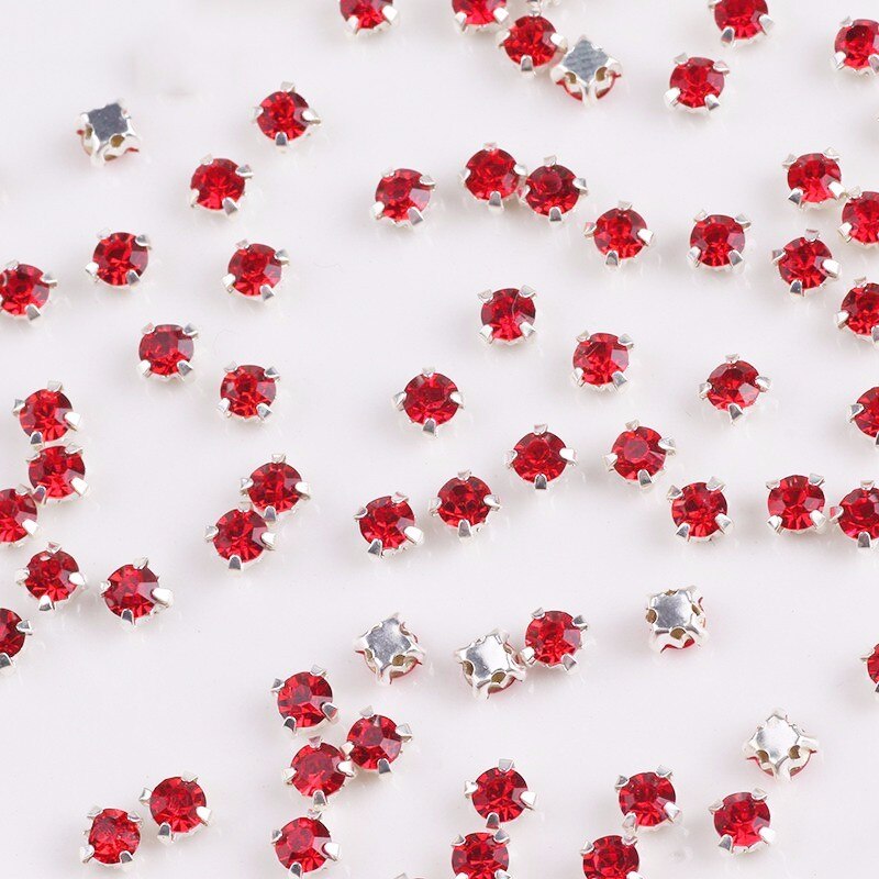 Pulaqi 4mm 100 stks Glas Steentjes Naaien Diamant Vorm Voor Kleding Naald Sticker Op Applique Naaien Voor Kleding bruiloft Decor F: picture color 11