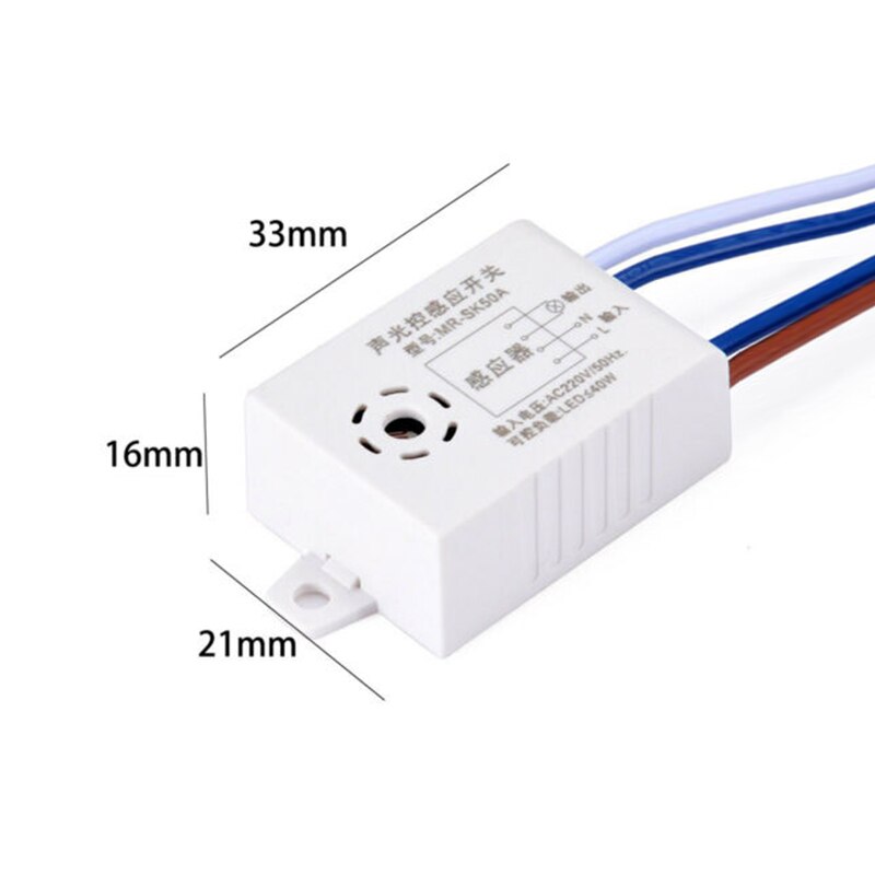 Automatic ON / OFF Light Circuit Light Switch AC 220V 50 / 60Hz Acousto-optic Control Sensor Switch