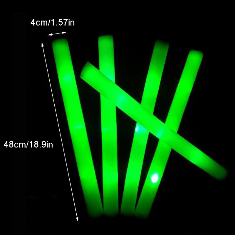 50 Pcs LED Party Light Stick with Battery Light Up Foam Stick for Party Supplies G99C