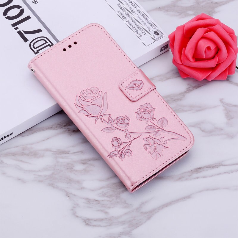 For Samsung Galaxy A01 Core Case Leather Flip Wallet Cover For Samsung A01 Core A013 Rose Flower Embossing Protection Cases 5.3": Pink