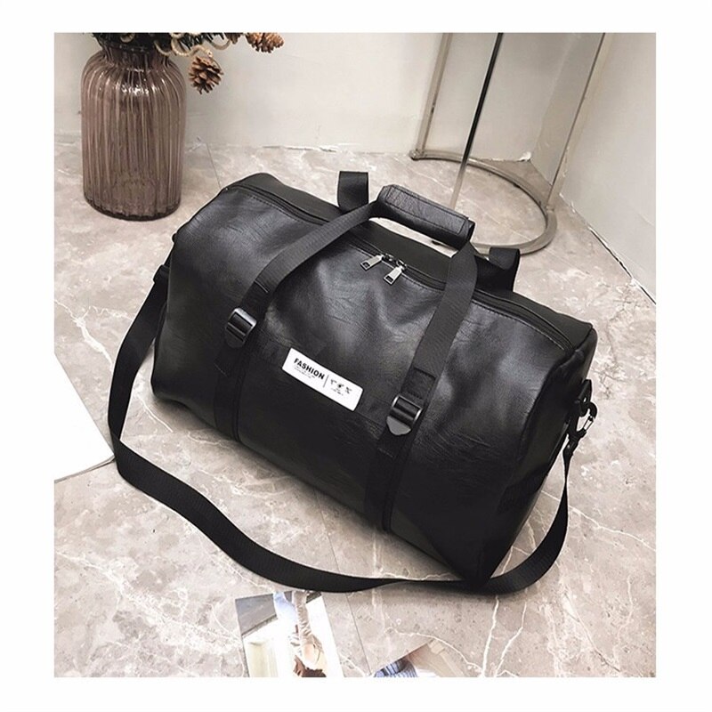 Women men Unisex Travel bag Luggage Handbag Shoulder bag Couple Crossbody Totes Short Trip Bag duffel Package: Large black